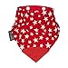 Cheeky Chompers Neckerchew Dribble Bib Stars, Red Stars, One Size