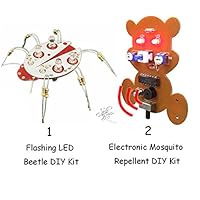 GreenMoon Electronic Mosquito Repellent DIY Kit and Flashing LED Beetle DIY Kit Electronics Soldering Kit