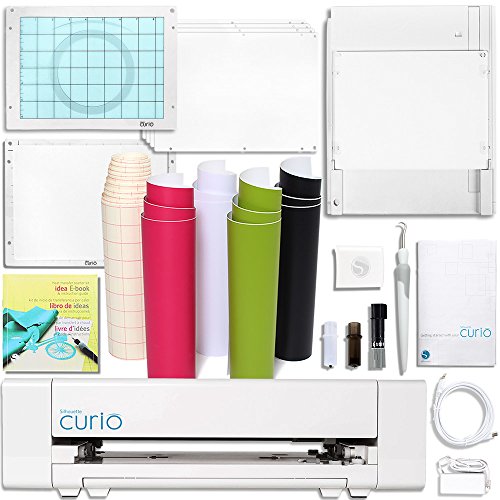 Silhouette America Curio Crafting Machine with Silhouette Starter Vinyl Kit Bundle