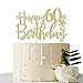 Gold Glitter Happy 60th Birthday Cake Topper,Hello 60, Cheers to 60 Years,60 & Fabulous Party Decoration