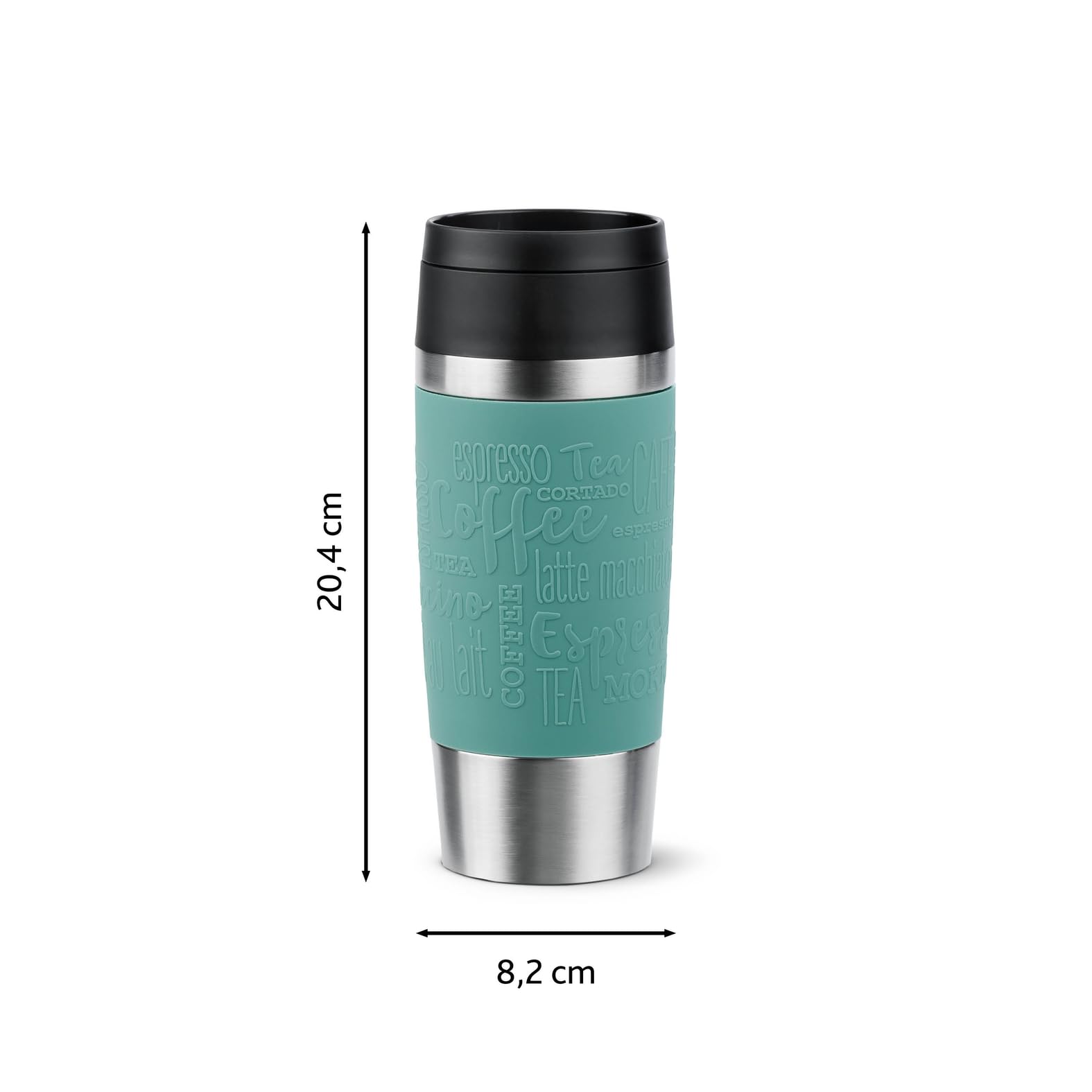Emsa N20210 Travel Mug Classic Isolierbecher 0,36 Liter | neuer Komfort-Schraubverschluss | Edelstahl | 4h heiß und 8h kalt | 100% dicht | spülmaschinenfest | 360°-Trinköffnung | Petrol 8