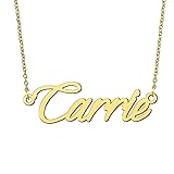 BYBWBL Carrie Name Pendant Necklace 18k Gold Plated