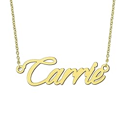 BYBWBL Carrie Name Pendant Necklace 18k Gold Plated