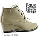 Women's DailyShoes Fashion Up Round Toe Ankle High Oxford Wedge Bootie