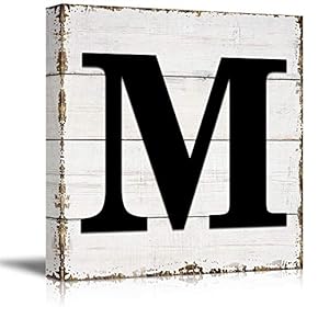 wall26 Canvas Wall Art English Letter Wood Background...