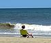 RIO Beach Wave 1-Position Beach Folding Sand Chair - Lime