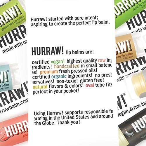 Hurraw! Lip Balms Staff Favorites, 20 Balm Bundle Pack Organic