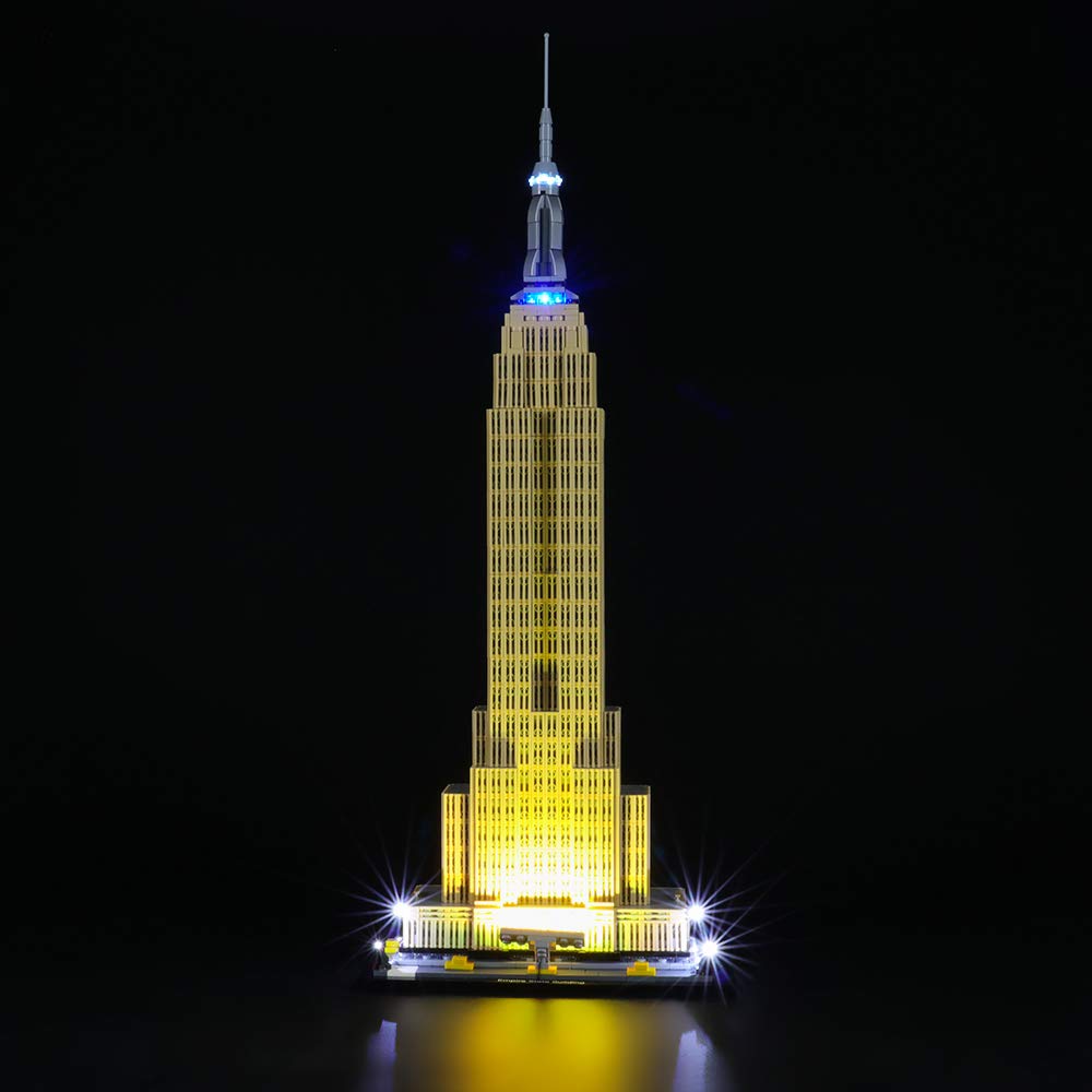 BRIKSMAX Led Lighting Kit for LEGO Architecture Empire State Building,Compatible with LEGO 21046 Building Blocks Model- Not Include the Lego Set