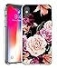 iPhone Xs MAX Case,IN4U Hard Back Flower Design Raised Edge Transparent Anti-Shock TPU Bumper Cover for iPhone Xs MAX 6.5 INCH Case (Peony Floral)