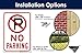 No Parking Sign with Symbol Sign, 10x7 Inches, Rust Free .040 Aluminum, Fade Resistant, Made in USA