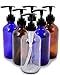Vivaplex, 6, Large, 8 oz, Empty, Assorted Colors, Glass Bottles with Black Lotion Pumps …