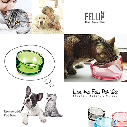Felli Pet Elevated Dog Bowl Weighty Plastic for Small Medium Pet Slanted Oval Dog Dish Detachable Non Slip Base… - Image 6