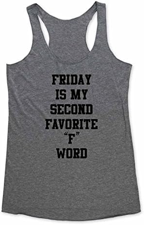 Friday is my second favorite "F" word - funny workout - Tri-Blend Racerback Tank (XL, Heather Grey)