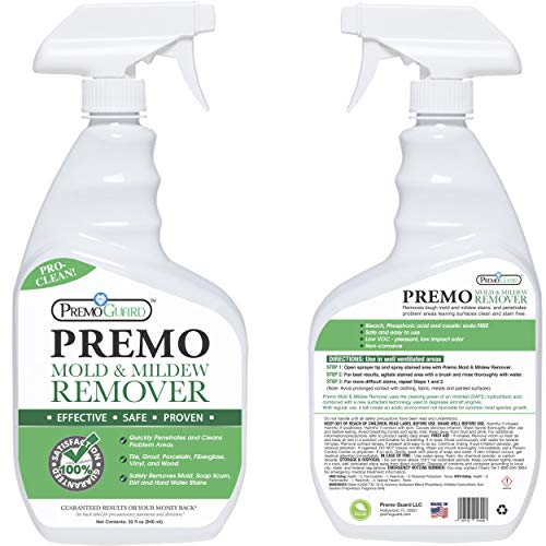Mold & Mildew Remover - Professional Spray Cleaner & Stain Eliminator - Natural Product - Safely Removes Dirt, Moss & Algae - Kitchen/Bathroom/Shower/Tile/Grout/Vinyl Siding/Wood Decking/Boat - 32 oz