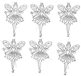 Christmas Holiday Elegant Glitter Fairy Ornaments, Silver, 6 Pack, 6