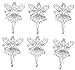 Christmas Holiday Elegant Glitter Fairy Ornaments, Silver, 6 Pack, 6