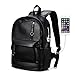 Backpack For Women Men Trendy PU Leather School College Bookbag USB Charging Port Laptop Computer Soft Leather Backpack Women Men Travel Backpack