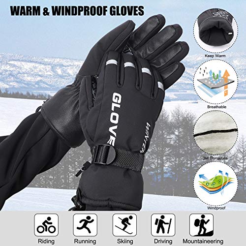 WESTGIRL Winter Ski Gloves, 3M Thinsulate Warm Windproof Waterproof Gloves for Men Women, Touchscreen Cold Weather Outdoor Gloves for Running, Cycling, Skiing, Climbing