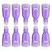 Sunmore 10 PCS Acrylic Nail Polish Remover Clips Caps, Reusable Finger Nail Art Polish Remover Wrap Tool, Nail Art Soak Off Cap Clip, Purple