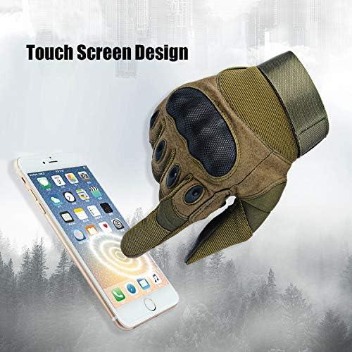 Xnuoyo Caoutchouc Hard Articulation Doigt Complet et Demi Doigt Gants Gants de Protection Écran Tactile Gants pour Moto Vélo Chasse Escalade Camping