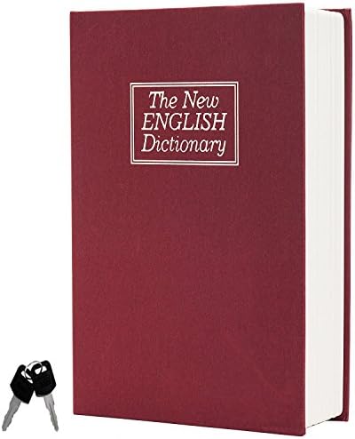 Mercimall Dictionary Diversion Safe with 2 Keys Diversionary Book Safe Nice Book Lock Box Decent Metal Jewelry Boxes (Red)