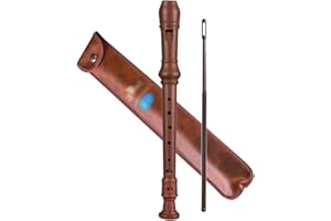 ZRAGEK Recorder Instrument for Kids,Students Practice German 8-Hole C Soprano Recorder, Adult Beginners Playing Long Wind Instruments, Leather Bag + Cleaning Stick (Color : Brown, Size : German)