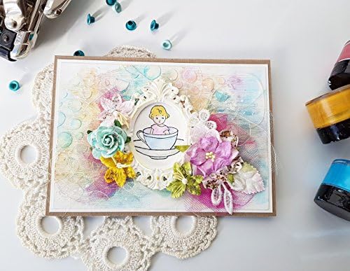 paper party supplies greeting cards handmade babies congratulations gift for her shabby chic flowers pink blue violet new baby girl cute style elegant soft design birthday