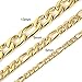 HZMAN Men Women 18k Real Gold Plated Figaro Chain 5mm 9mm 13mm Stainless Steel Bracelet 8.5 Inches