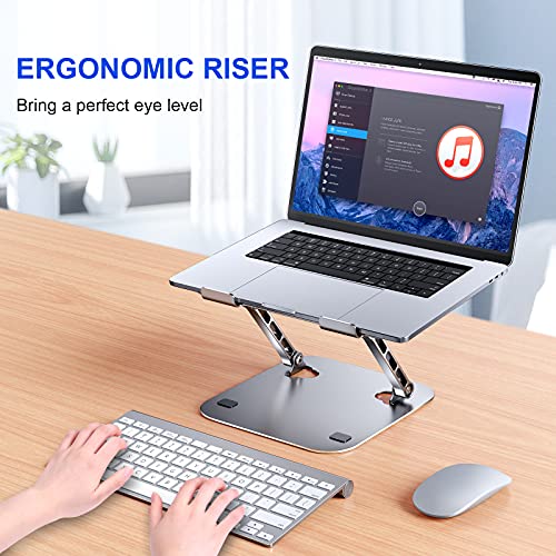 Adjustable Laptop Stand for Desk AOEVI Portable Notebook Stand Ergonomic Aluminum Laptop Riser Compatible with Tablet 10-15.6\