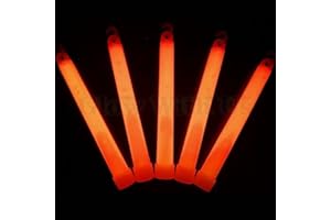GLOW WITH US Glow Sticks Bulk Wholesale, 25 6” Industrial Grade Orange Light Sticks. Bright Color, Glow 12-14 Hrs, Safety Glow Stick with 3-Year Shelf Life, GlowWithUs Brand