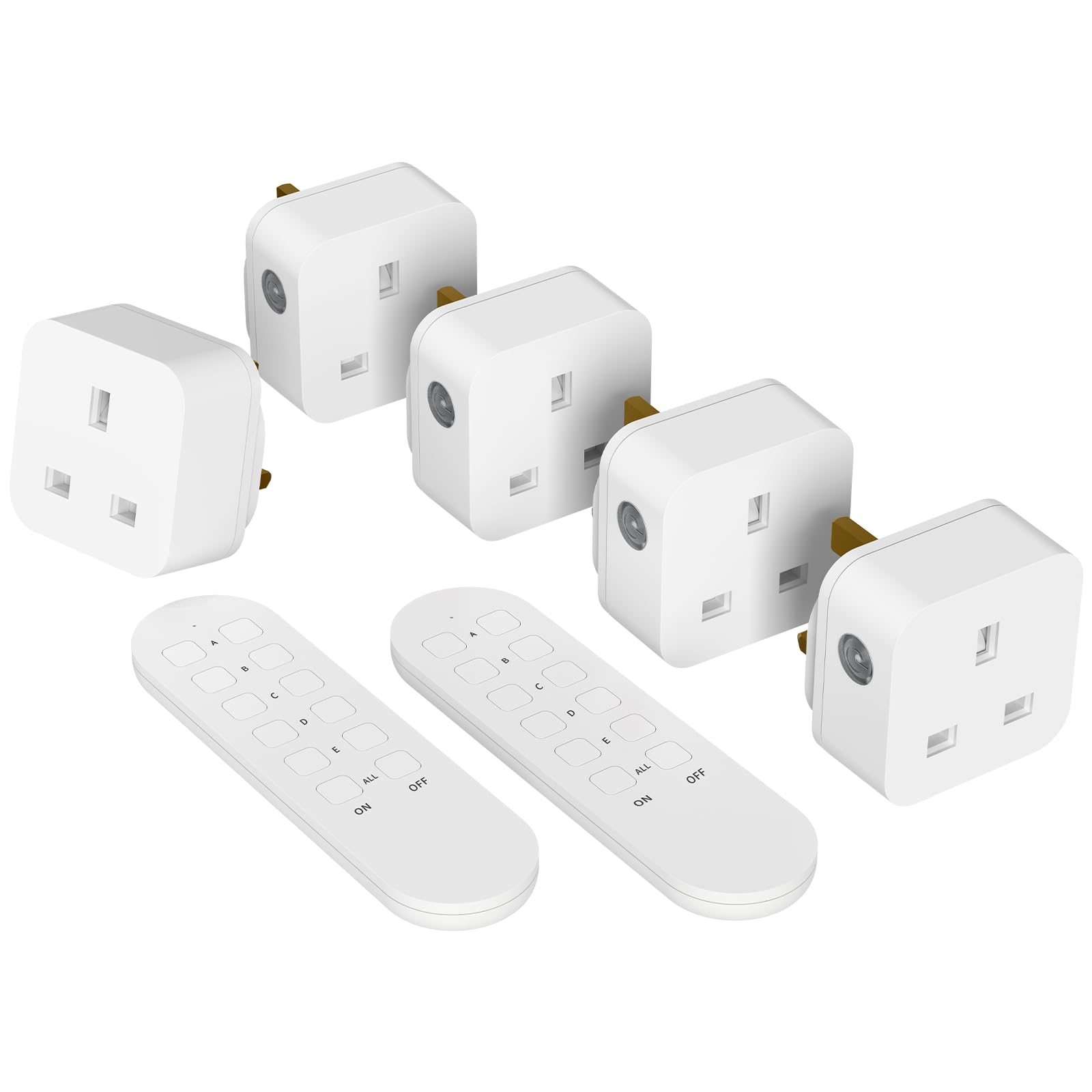 Remote Control Plug Socket, Wireless Light Switch, 5 Pack Sockets and 2 Remote — image 1