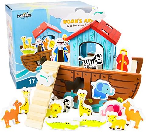 IMG Noah's Ark Balance Boat Playset - 17 Animal Themed Pieces!