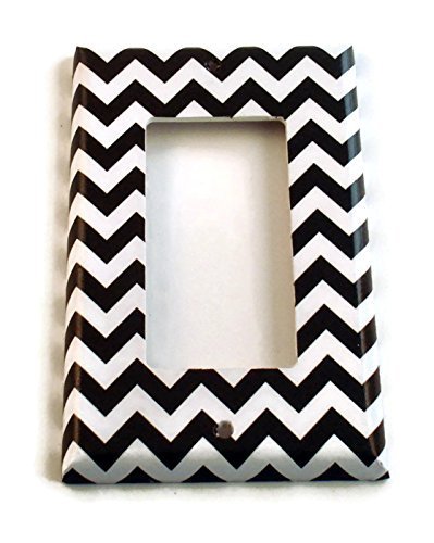 1 Gang Rocker Light Switch Cover , Black Chevron (150R)
