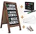 A Frame Chalkboard with Chalk Markers by HBCY Creations: 40x20 Solid Wood A-Frame Sign Gray Double-Sided Magentic Menu Board, Deluxe Set Includes 8 Chalk Markers, 10 Stencils, 2 Magnets