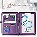 Toplive Zippered Padfolio Portfolio Case,Executive Business Conference Folder Document Organizer with Letter/A4 Size Clipboard, Business Card Holder,Purple