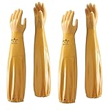(2 Pair) Showa Atlas 772 Nitrile Elbow Length Chemical Resistant Gloves, 26