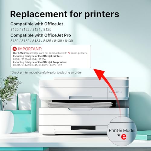 LOFBLAT 924 924e Ink Cartridges for HP 924 XL 924e 924XL Compatible with HP OfficeJet Pro 8122e 8120 8122 8123 8125 8128 8130 8132 8133 8134 8135 (with Chip, Pack of 4) Cartridges)