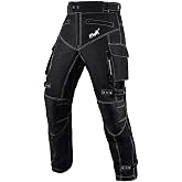 HWK Motorcycle Pants Mens with Armor, Water-Resistant Cordura Fabric. | Dual Sport, CE Level Impact Protection Armor, 1000D Cordura, Breathable, Motocross, Dirt Bike, ATV, Enduro &amp; Off-Road Riding