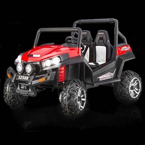 SPORTrax Polaris RZR Style 4WD Kid's Ride On UTV, Battery Powered, Remote Control, w/FREE MP3 Player - Red
