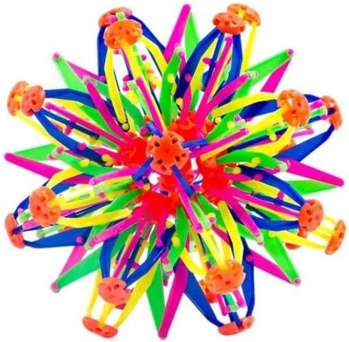Rainbow Coloured Expanding Magic Ball Toy – Scalable Variable Sphere for Kids, Mini Rings Flower Ball, Stress Relief Fidget Toy, Fun Learning Expanding Sphere Ball for Play, Party & Gifts