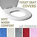 Medipaq Toilet Seat Cover - Super Warm Fleece - Retaining Ring - Universal Fit - Machine Washable (2X Cream)