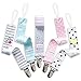 Liname Pacifier Clip for Girls - 5 PACK - Premium Quality & Modern 2-Sided Design - Pacifier Clips Fit all Pacifiers & Soothers - Perfect Baby Shower Gift