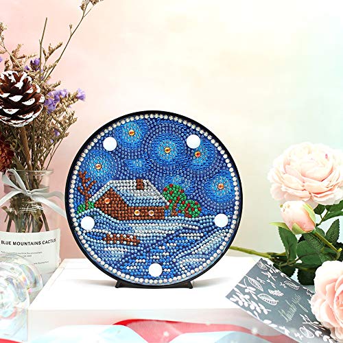 image for Peyan Disc Shape Diamond Painting Kit with LED Night Light DIY 5D Full