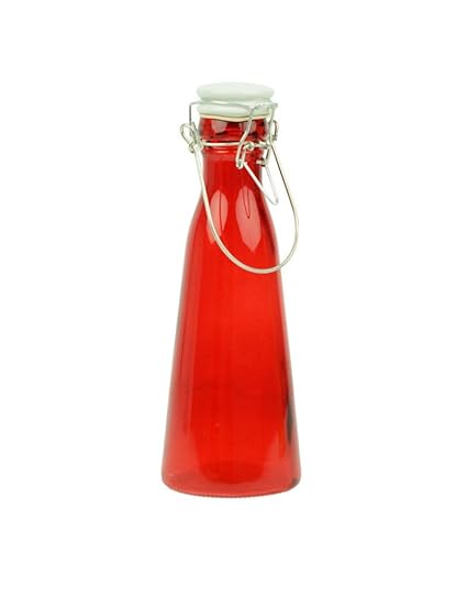 Botella de cristal con asa (24.5 x 8.5) Tres Colores – Rojo