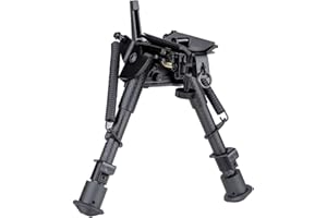 6-9 Inch Tactical Swivel Bipod Foldable Notched Legs Pivot Tilt with S Lock Lever