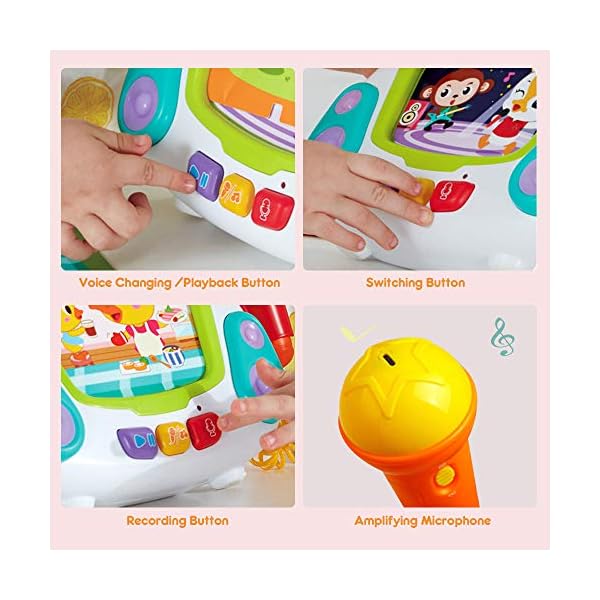 VATOS-Music-Toys-for-Kids-Baby-Musical-Toy-Karaoke-Music-Player-with-Singing-Recoding-Voice-Changing-Function-Early-Learning-Development-Einstein-Toy-for-Toddlers-Gift-for-Girls-2-Year-Old VATOS Music Toys for Kids, Baby Musical Toy Karaoke Music Player with Singing Recoding & Voice Changing Function Early…