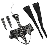 MonkeyJack 6th Scale Leather Corset Bustier Tights Gloves Set for CY ZC TTL Girl Figure