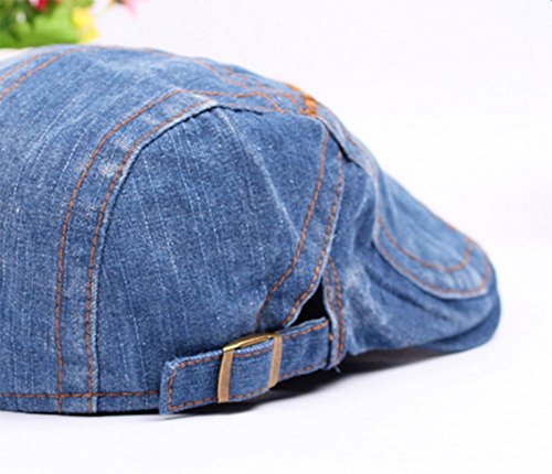Da.Wa Cotton Retro Adjustable Newsboy IVY Hat Duckbill Peaked Cap Men Cabbie Driving Cap (Blue)