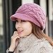 HINDAWI Winter Hats for Women Girls Warm Wool Knit Snow Ski Skull Cap with Visor (Purple)