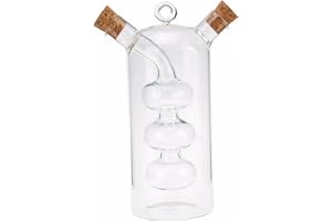 Oil and Vinegar Dispenser Set, Oil and Vinegar Dispenser 2 in 1 Clear Glass and Bottle with Cork Stoppers Cooking for Home Ki